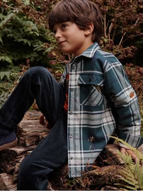 Boys-Sherpa-Lined Chequered Shirt for Boys