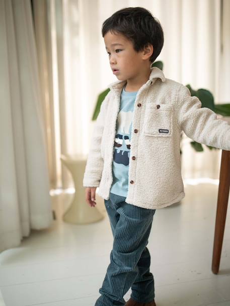 Sherpa Shirt for Boys ecru - vertbaudet enfant 