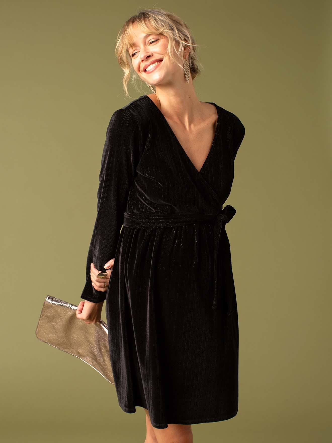 Velour Noir Robe Velour Chic Robe Velours Noir Mila Mode Chic