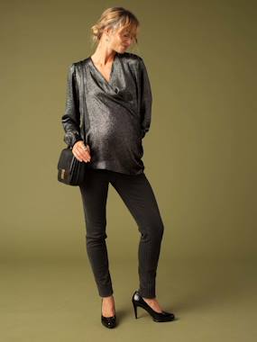 Maternity-Nursing Clothes-Crossover Blouse for Maternity, Iridescent Effect, ENVIE DE FRAISE