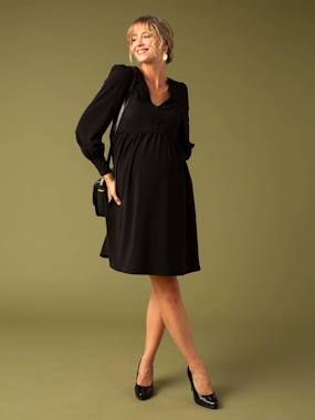 Maternity-Nursing Clothes-Crêpe Dress with Lace Back for Maternity, by ENVIE DE FRAISE