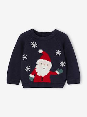 Baby-Jacquard Father Christmas Jumper for Babies