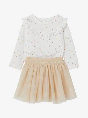 Baby-Occasion Wear Combo, Star Top + Sparkling Skirt for Baby Girls