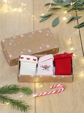 Baby-Pack of 3 Pairs of Christmas Socks for Baby Girls