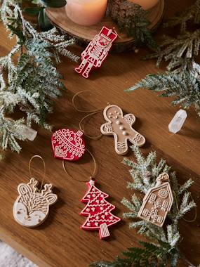 Bedding & Decor-Set of 6 Christmas Hanging Decorations , Biscuit-Effect