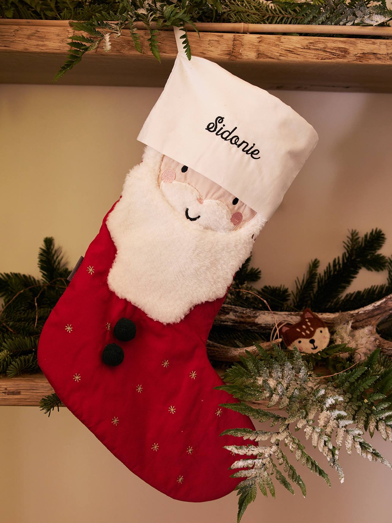 Father Christmas Stocking - red, Bedding & Decor