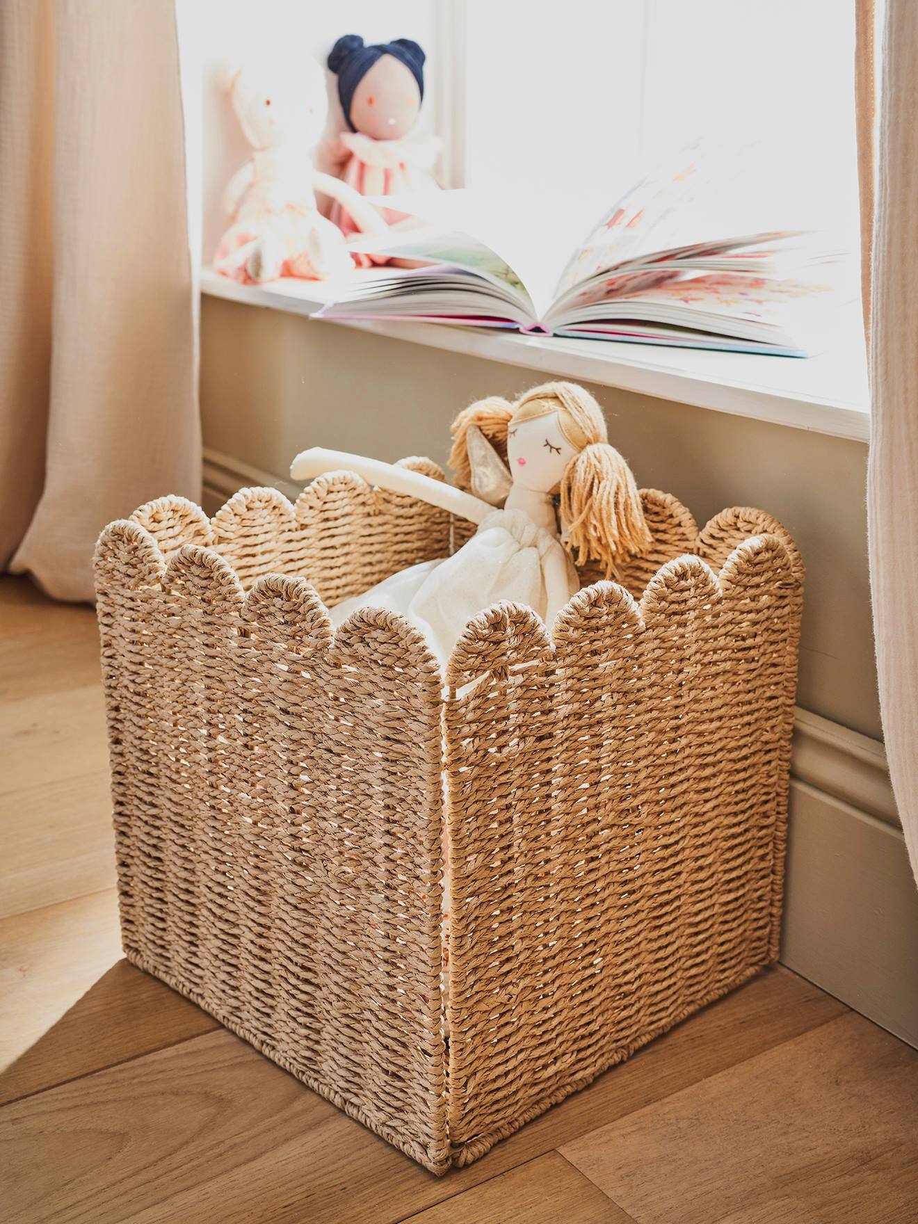 Panier à Roulettes Vertbaudet Fait Main - Rangement Jouet Enfant Herbier
