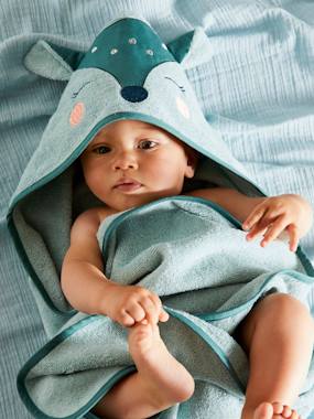 Baby-Bathrobes & bath capes-Bath Cape + Mitt, Doe