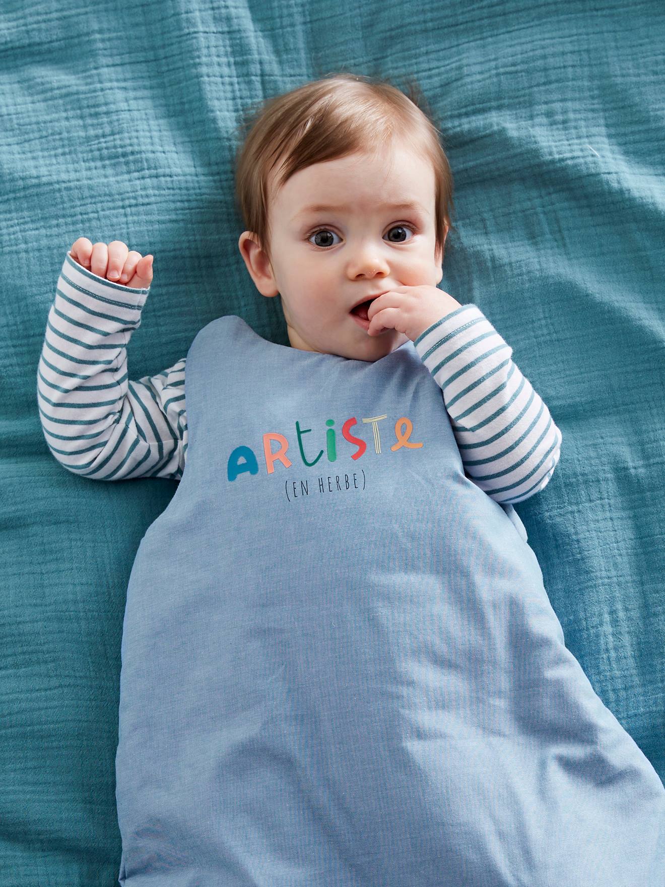 Gigoteuse Annecy Bleu Chambray Sans Manches VERTBAUDET - 6/18 Mois - Confort Nuit Pour Bébé