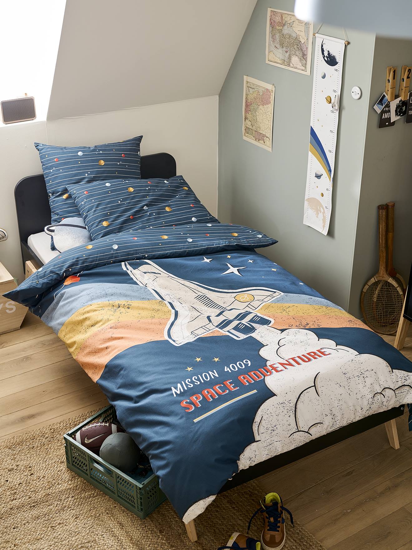 Parure De Lit Enfant VERTBAUDET "Quel Chantier !" - Housse De Couette 140x150cm + Taie - Imprimé Blanc - 8