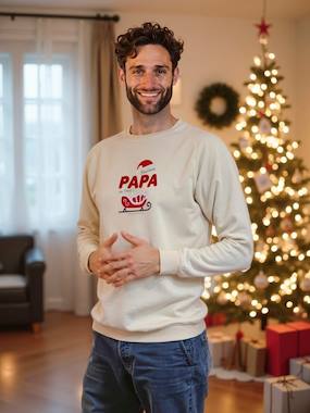 Vêtements de grossesse-Sweat homme "Meilleur Papa de Noël" capsule famille