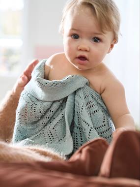 Linge de lit & Déco-Couverture bébé tricot en coton bio*