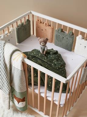 -Full Cot Bumper, Green Forest