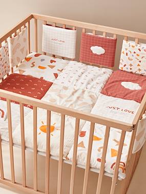 -Quilted Play Mat / Playpen Base Mat in Organic* Cotton, Happy Sky