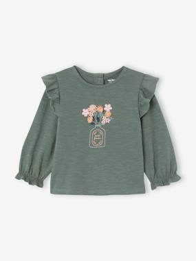 Baby-T-shirts & Roll Neck T-Shirts-Top with Ruffles for Babies