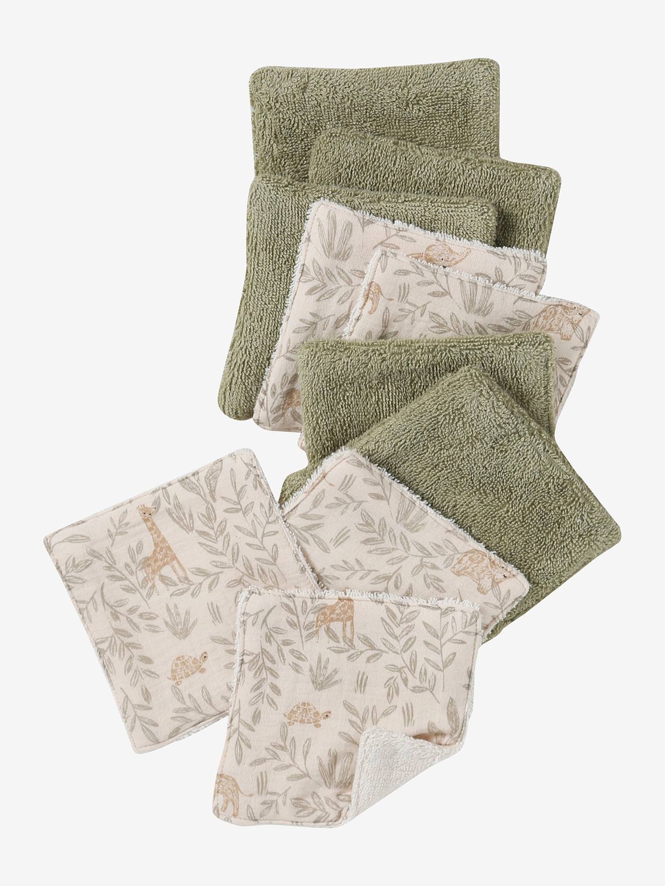 Lot De 10 Lingettes Lavables En Coton & Microfibre - La Petite Crevette - Blanche - Fabriqué En France