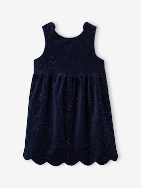 Girls-Dresses-Velour Occasionwear Dress with Bow on the Back, for Girls