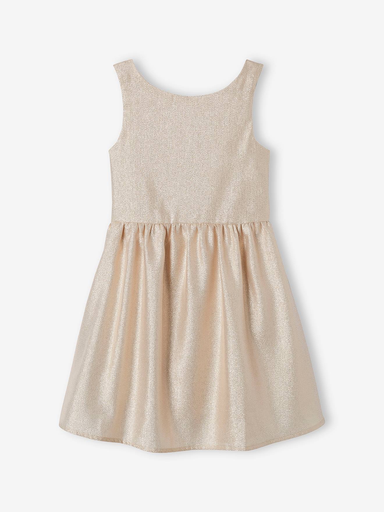 Robe cérémonie fille ceinture dorée - blanc, Fille