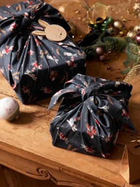 Bedding & Decor-Decoration-Pack of 2 Furoshiki Wrapping Cloth, Father Christmas's Friends