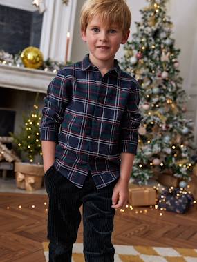 -Christmas Special Chequered Shirt in Flannel for Boys