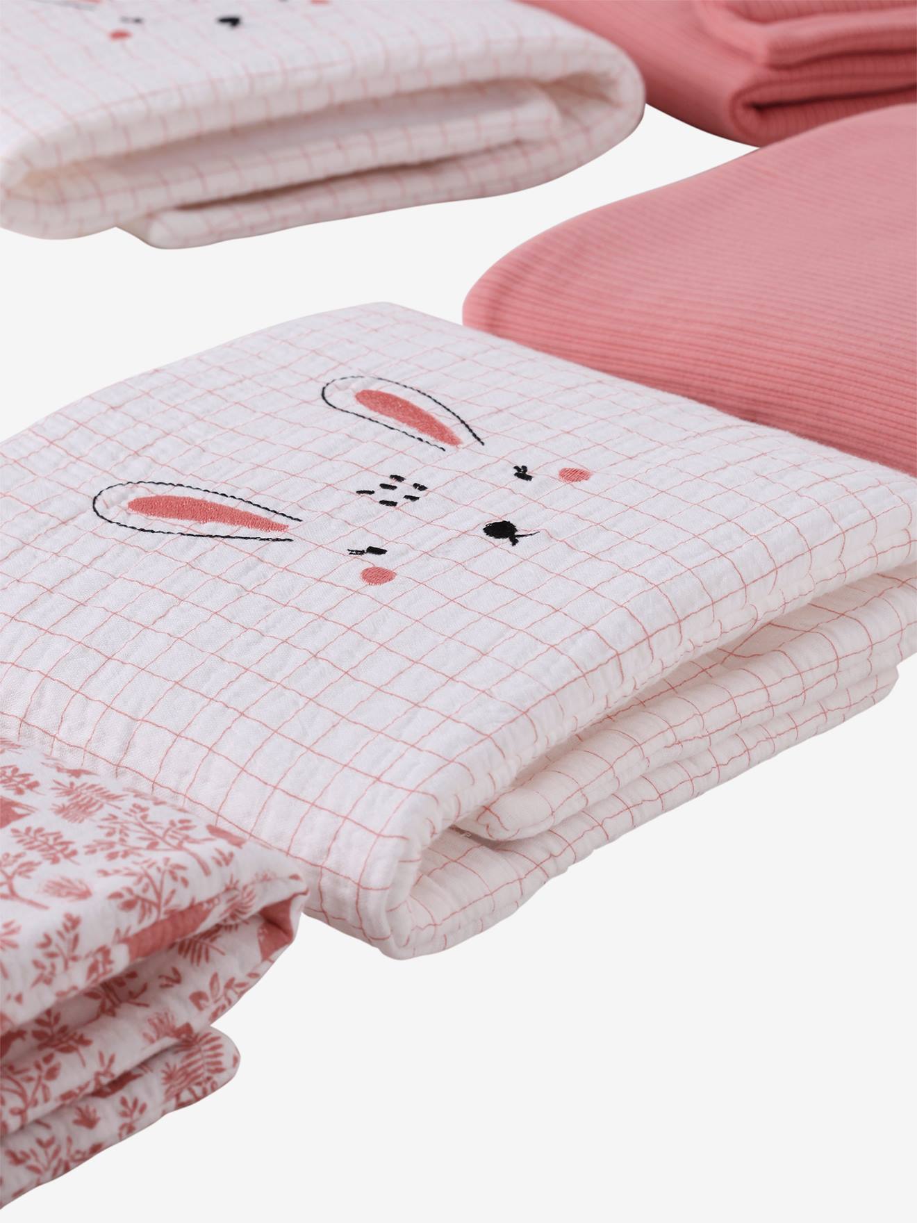 Tour De Lit Vertbaudet Dans Les Bois Vieux Rose - Protection Pare-Chocs Pour Lit Bébé - 6 Éléments Modulables