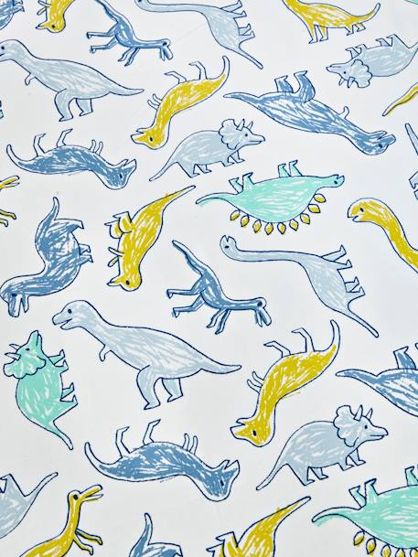 Drap-housse enfant DINOMANIA Blanc imprimé - vertbaudet enfant 
