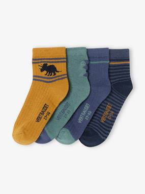 Boys-Underwear-Pack of 4 Pairs of Dinosaur Ankle Socks for Boys