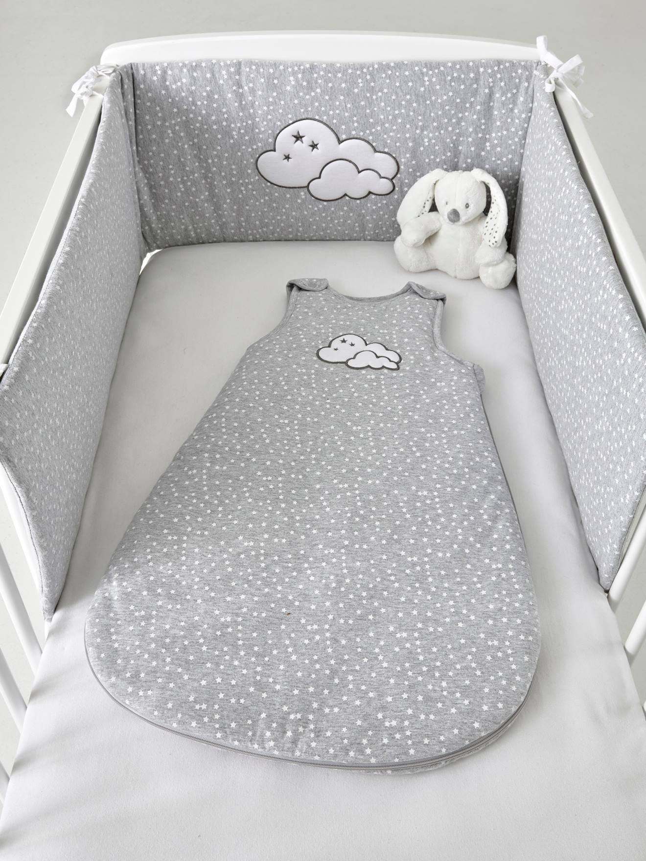 Vertbaudet Gigoteuse Sans Manches Nuage Celeste Gris Moyen Imprime 0 6 M Bebe Puericulture Bebe