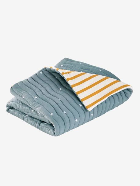 Edredon enfant US Bleu/moutarde - vertbaudet enfant 