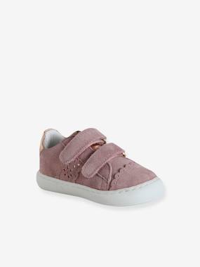 Shoes-Baby Footwear-Baby Girl Walking-Hook-&-Loop Trainers in Leather for Babies