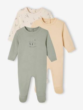 Baby-Pyjamas & Sleepsuits-Pack of 3 Basics sleepsuits