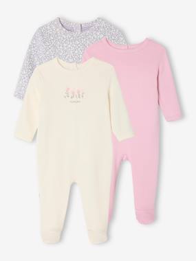 Baby-Pyjamas & Sleepsuits-Pack of 3 Basics sleepsuits