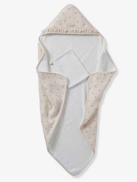 Cape De Bain Bébé Vertbaudet Pommes D'amour | 80x80cm Coton