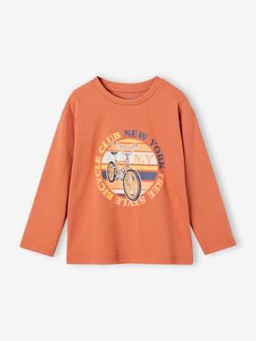 Boys-Tops-T-Shirts-T-shirt with BMX motif for boys