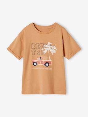 Boys-Tops-T-shirt with pick-up motif, puff ink detail, for boys