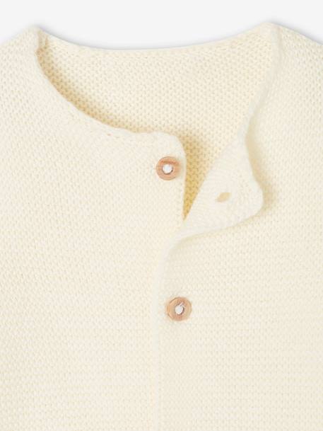 Baby Cardigan - BASICS 100% Cotton ecru+marl beige+navy blue+sage green - vertbaudet enfant 