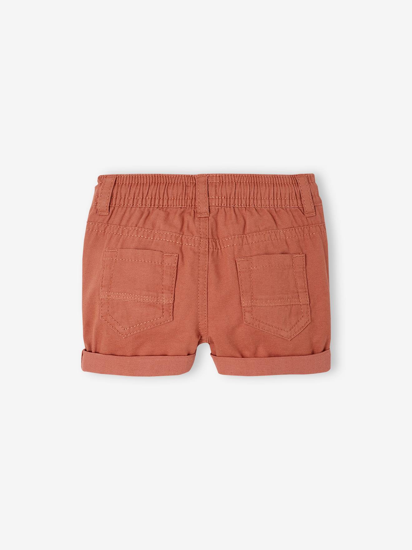 Shorts Garçon Taille Élastique Coton Sergé Bienzoe - Confort Quotidien 4-13 Ans