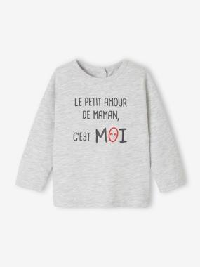 Baby-T-shirts & Roll Neck T-Shirts-Long Sleeve Top with Message, for Babies