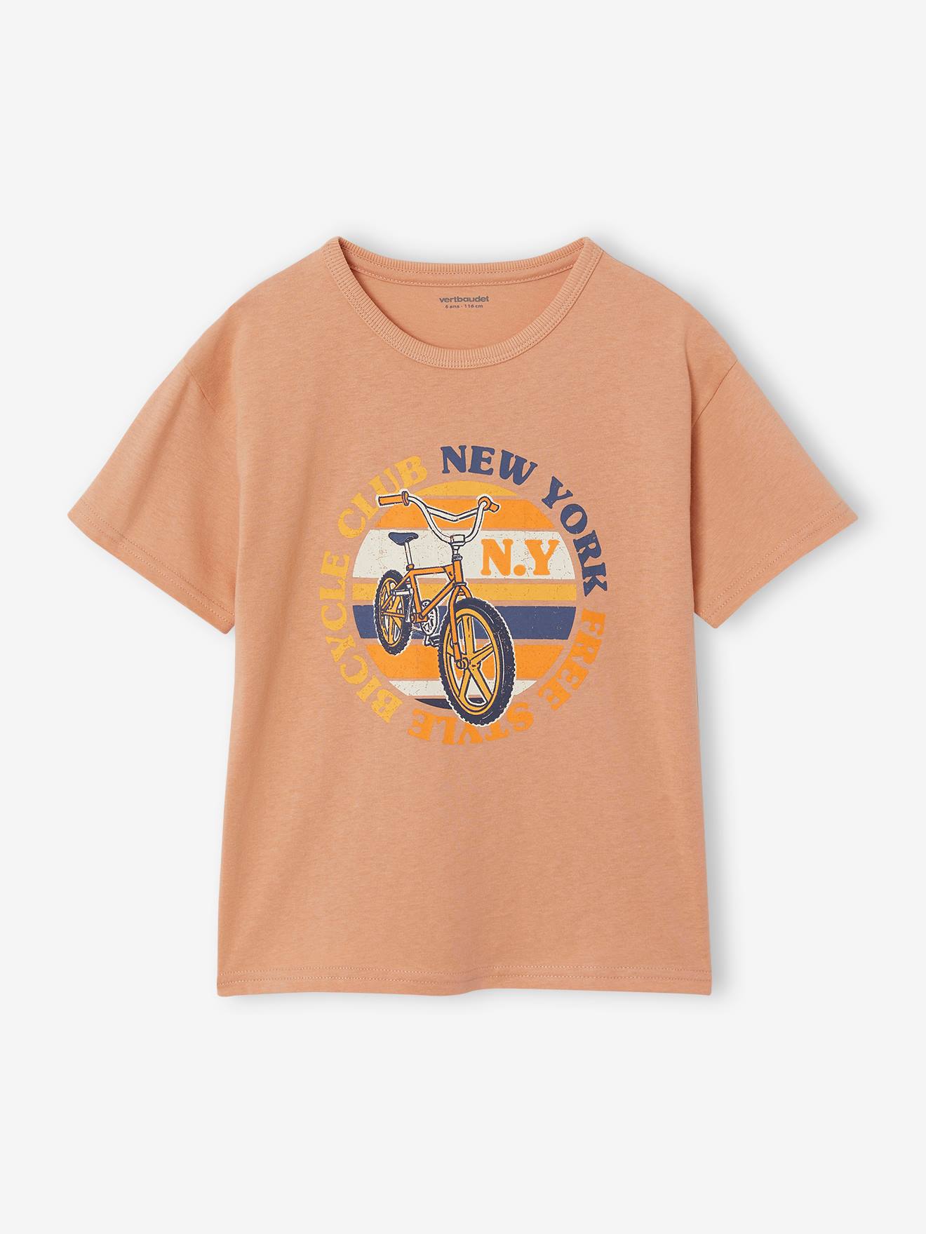 T-Shirt with Graphic Motifs for Boys orange, Boys