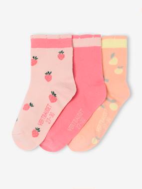 Girls-Underwear-Pack of 3 Pairs of Fruit Ankle Socks for Girls