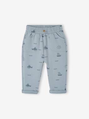 Baby-Trousers & Jeans-Printed Fleece Trousers for Babies