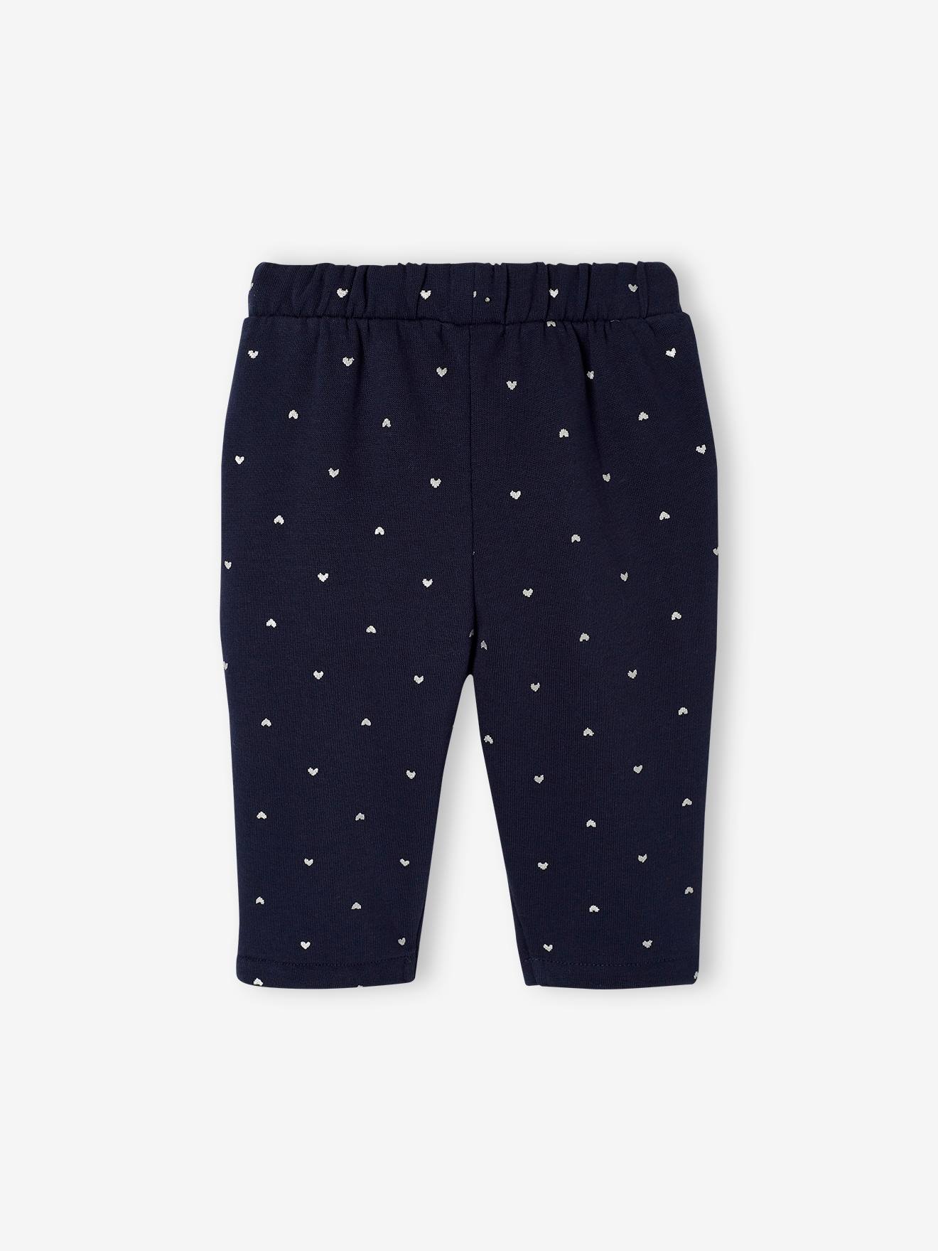 VERTBAUDET Pantalon Imprimé Molleton Bébé Bleu 12M (74cm) - Confort Doux Et Pratique