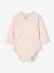 Lot 3 bodies manches longues en coton bio bébé ouverture naissance rose pâle - vertbaudet enfant 