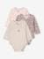 Lot 3 bodies manches longues en coton bio bébé ouverture naissance rose pâle - vertbaudet enfant 