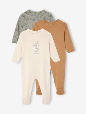 Baby-Pyjamas & Sleepsuits-Pack of 3 Basics sleepsuits