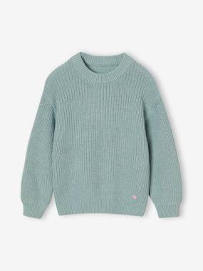 Girls-Cardigans, Jumpers & Sweatshirts-Jumper in Brioche Stitch, for Girls