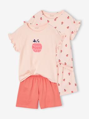 Girls-Nightwear-Pack of 2 Apple Pyjamas for Girls