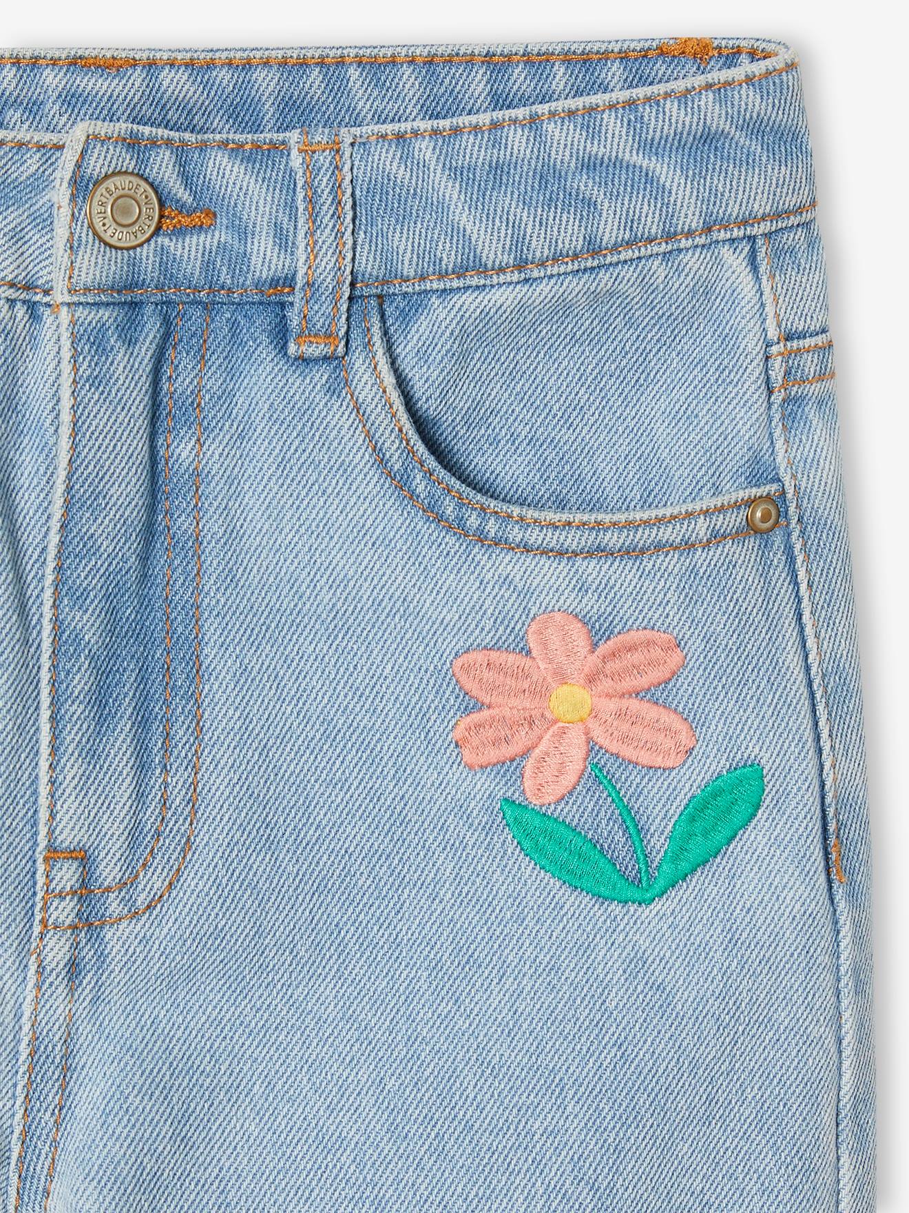 Jean skinny uni avec jacron pour fille Bleu - 14 ans - Jean