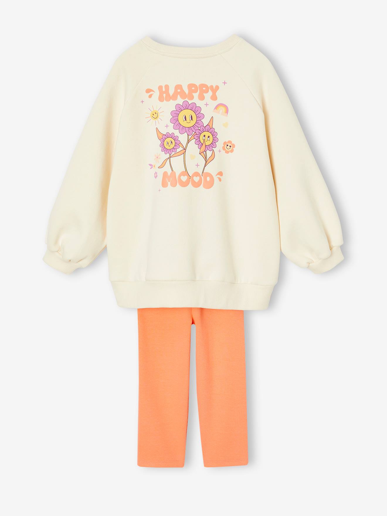 Ensemble bébé fille 3 pièces robe cardigan bandeau ivoire imprimé