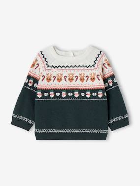 Baby-Jumpers, Cardigans & Sweaters-Jacquard Christmas Jumper for Babies